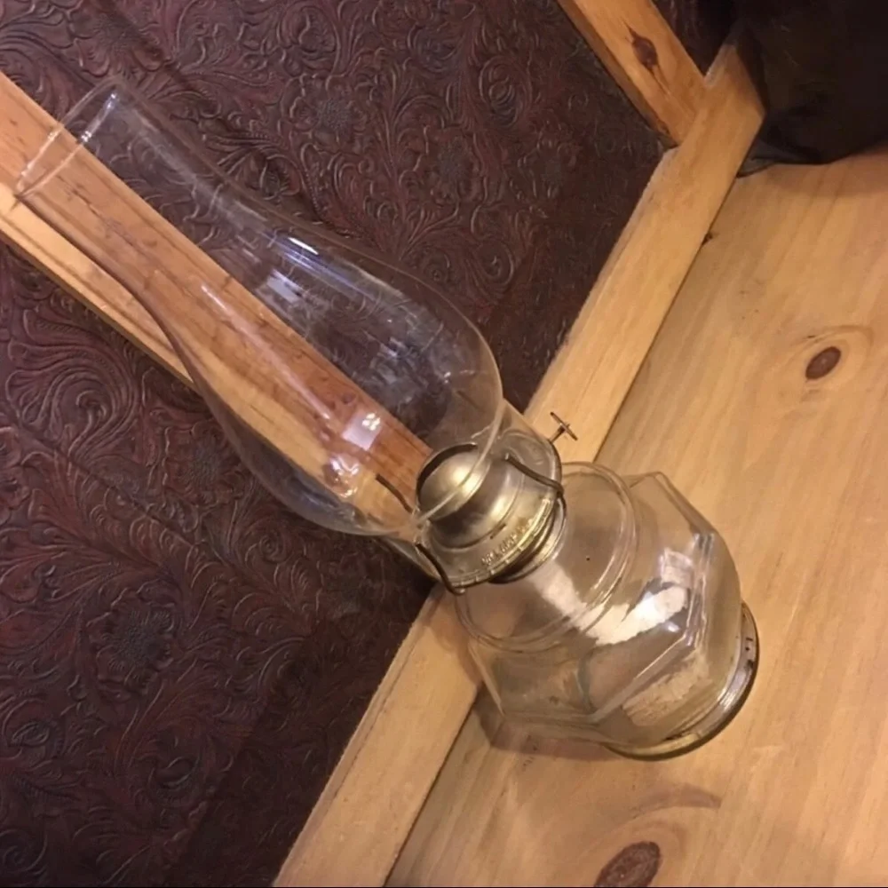 Vintage 1970s Kaadan Ltd Co Clear Glass Oil Lamp